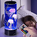 Miniatyrbild 2 av 3: Led Jellyfish Lava Lamp, Usb Elektrisk Stämningsrunda, Med 3 Falska Lysande Maneter
