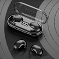 Miniatyrbild 4 av 5: Bluetooth-headset med digital display, stor batterikapacitet, in-ear-sovande öronsnäckor, trådlöst headset med sensor, låg latens (svart)