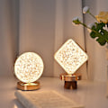 Miniatyrbillede 3 af 4: Sød stjerne måne atmosfære lampe touch sensor 3 farver guld usb genopladelig soveværelse stjerne natlys（cirkulær）