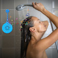 Miniatyrbild 5 av 5: Bluetooth-duschhögtalare Handsfree-högtalartelefon med inbyggd mikrofon Dedikerad sugkopp för duschar Bluetooth 5.0 IP64（Blå）