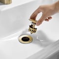 Miniatyrbild 3 av 5: Guld Pop Up Diskhopropp utan Överflöde, Avloppspropp med Sil Korg, Mässing Badrum Diskho Avfallspropp
