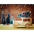 Miniatyrbild 3 av 5: Mini - Julbordsgran, 4 st mark sisal med träbas, flaskborste julbordsgran heminredning (grön)