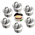 Miniatyrbillede 3 af 5: Mousse ringe kagering rustfrit stål kageform med skyder, 8 cm diameter, 6 stk. (runde)