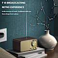 Miniatyrbild 5 av 5: Retro Bluetooth-högtalare i trä, Bluetooth-ljud, subwoofer, stereoljud, plugin-radio (brun)