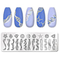 Miniatyrbild 3 av 3: Xceedez nagelstämplingsplattor linjebilder nagelkonstplatta rostfritt stål design