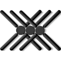 Miniatyrbild 1 av 5: 3-pack hopfällbart silikonunderlägg - halkfritt hopfällbart korsdesign, kompakt expanderbart silikonunderlägg, svart