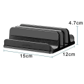 Miniatyrbillede 3 af 5: Dobbelt-slot justerbar vertikal bærbar computer stand designet 2 slot aluminium skrivebordsstativ til de fleste bærbare computere