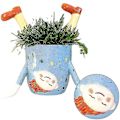 Miniatyrbilde 1 av 3: Morsom jente blomsterpotte i harpiks