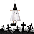 Pikkukuva 2 / 5: Halloween riippuvat sähköinen aave viehätys söpö valkoinen aave hattu nukke koristeet