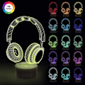Miniatyrbilde 3 av 5: Headset Creative 3D nattlys, 16 fargeskiftende med fjernkontroll USB-strøm Acsergery-gave