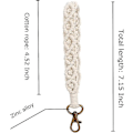 Miniatyrbillede 2 af 5: Bohemian Lace Keychain Armbånd Håndlavet Håndleds Nøglering Holder Håndleds Lanyard Damer Piger