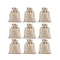 Miniatyrbillede 1 af 2: Pakke med 15 7x9 cm linned snøreposer åndbare gaveposer støvtætte opbevaringsposer smykkeopbevaringsposer jul beige (7x9 cm, beige)