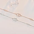 Pikkukuva 5 / 5: S925 Sterling Hopea Kirjain Kaksois C Rannekoru Naisten Niche Design Styl（Ruusukullan Väri）