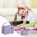 Miniatyrbild 2 av 5: Design av retro trådlös Bluetooth-högtalare, Mini utomhus bekväm bärbar liten högtalare (Bluetooth/TF/AUX/USB) 20240788（Lila）