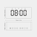 Miniatyrbild 2 av 3: 3 i 1 väckarklocka digital klocka med Bluetooth-högtalare högtalare för PC spegel stor LED-display handsfree-samtal stöd kort AUX（svart）