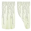 Miniatyrbillede 1 af 2: Winomo Gennemsigtig Gardin - Elegant Voile Gardin Fletmønster Soveværelse Stue - 100x200 cm (grøn, mørkegrøn)