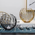 Miniatyrbild 4 av 5: Geometrisk form ljusstake, ihålig design, bröllopsdekoration järnljusstake