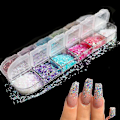 Miniatyrbild 1 av 5: 12XSP Holografiskt Glitter för Nagelkonst 3d Färg Full Flakes