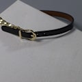 Miniatyrbillede 4 af 4: Justerbar PU læder snor choker halskæde, 39cm, sort, til kvinder piger