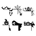 Pikkukuva 3 / 4: Halloween-oven kulmamerkki Laatu ja tukeva Luova Helppokäyttöinen Kodin sisustus 17 x 17 cm Musta puinen（musta）