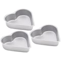 Miniatyrbild 2 av 2: 3-pack metallpuddingform hjärtformad kakform non-stick geléform metallpuddingbricka (9,8X9,5X2,4CM, silver)