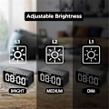 Miniatyrbild 3 av 3: 3 i 1 väckarklocka digital klocka med Bluetooth-högtalare högtalare för PC spegel stor LED-display handsfree-samtal stöd kort AUX（svart）