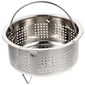 Miniatyrbillede 2 af 2: Multifunktionel grøntsagsdamper i rustfrit stål til dampning af grøntsagsboller (13,8X13,8X8,5CM, sølv)