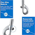 Miniatyrbild 2 av 4: Stud Snap Karabiner, 10 Snap Chain Metallklämmor Zink Alloy, Nickelpläterade Klämmor