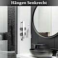 Miniatyrbild 2 av 5: FlkwoH Handduksstång för badrum, självhäftande väggmonterad handduksstång, 304 rostfritt stål handduksstång, för badrum och kök-matt svart silver