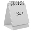 Pikkukuva 1 / 3: Pöytäkalenteri, kuukausittainen toimistokalenteri, pystysuora minikalenteri 2024, pöytäkalenteri, minikalenteri (9,8 x 7,5 x 7 cm, valkoinen)