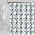 Duschdraperi 180 x 180cm Mögelresistent Badrumsdraperi Maskintvättbar Polyestertyg Blått Mönster