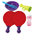 Miniatyrbild 1 av 2: 1 set bubbelracket set för barn utomhus lek bubbelracket leksaker spel leksaker (19.00X12.30X4.00CM, som visas på bilden)