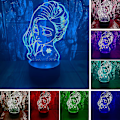 Miniatyrbillede 1 af 5: Sød prinsesse Elsa Anime figur karakter 3d Led optisk illusion sove natlys med fjernbetjening 16 farver soveværelse indretning bordlampe fødselsdag julegaver