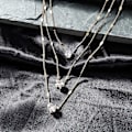 Miniatyrbilde 3 av 5: Boho Lagdelt Krystall Halskjede Kjede Krystall Dråpe Choker Hjerte Vanndråper Stjerne Anheng Halskjede
