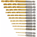 Miniatyrbild 5 av 5: Rea-utbud Hex Shank Borr Set, 13 st 1/4\" HSS Borr Set, För 1.5-6.5mm Spiral Flutes, För Trä, Järn, Stål, Metall Koppar,