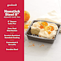 Miniatyrbild 2 av 5: 8 tum x 8 tum fyrkantig kakform, nonstick bakform nonstick bakform / nonstick kakform, grå