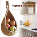 Miniatyrbild 3 av 5: Väggmonterad frukt- och grönsakskorg, handvävd jute tårformad frukt- eller grönsakskorg, kök hängande förvaringskorg (H 20cm,B