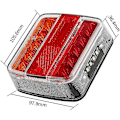 Pikkukuva 2 / 5: 12V/24V LED-perävaunun takavalopaketti 7-napainen pistoke magneettipidikkeellä autoon, kuorma-autoon (keltainen ja punainen LED, pahvilaatikko)