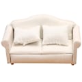 Miniatyrbilde 1 av 2: Mini sofa statue dekorasjon liten sofa modell miniatyr sofa statue mini hjem sofa dekorasjon (13.5X7.2X6.4CM, hvit)