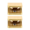 Pikkukuva 1 / 2: 2-pakkaus lasihyllyn pidike portaiden kaide neliön muotoinen lasin kiinnitysteline (3,1 x 2,3 cm, kulta)