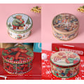 Miniatyrbillede 1 af 3: 4-pak jule dåsekasse slik cookie opbevaringsboks cookie boks (blandet) (13.60X13.60X6.80CM, multi-farve)