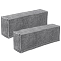 Miniatyrbillede 1 af 2: Vosarea 2-delt sæt universelle sofa armlæn covers elastisk armlæn beskyttelse klud ensfarvet armlæn beskyttelse klud (grå)