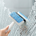 Miniatyrbillede 1 af 5: Vindue Rengøring Børste Mikrofiber Squeegee Vindue Skrubber, Professionel Vindue Rengøring Combi Vindue Combi Vindue Skrubber til Badeværelse Gulv/Væg Flise