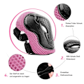 Miniatyrbild 3 av 6: Barnens skydd inline skate skydd set skyddsutrustning barn knäskydd armbågsskydd handledsskydd skydd set (S-Rosa)