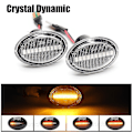 Miniatyrbillede 1 af 5: Rav Amber LED Dynamisk Blinklys til Fiat 500 500c 500l Blinkende Sidemarkørlys til Abarth 500 595 695 Alfa 4c Lancia（Dynamisk Krystal）