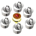 Miniatyrbillede 1 af 5: Mousse ringe kagering rustfrit stål kageform med skyder, 8 cm diameter, 6 stk. (runde)