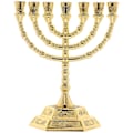 Miniatyrbilde 1 av 2: Lysestake 7-armet lysestake metall religiøs lysestake tempel lysestake (13X10.5X7CM, gull)