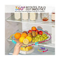 Miniatyrbilde 5 av 5: Kjøleskap Oppbevaringsbrett 360 Roterbar Antiskli Fryser Organizer Frukt Grønnsaker Oppbevaringsbeholder（Transparent）