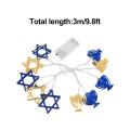 Miniatyrbilde 2 av 5: Hanukkah LED-lysdekorasjon, Davidsstjerne innendørs lysslynge