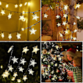 Miniatyrbild 2 av 4: Solcellsjulbelysning utomhus stjärnljussträng, 39ft Twinkle Fairy